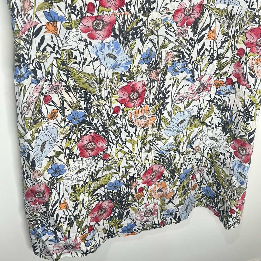 J. JILL Love Linen Floral Sleeveless Dress Size Medium Petite - Picture 11 of 16